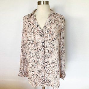 Candie's snake print button-down, M
